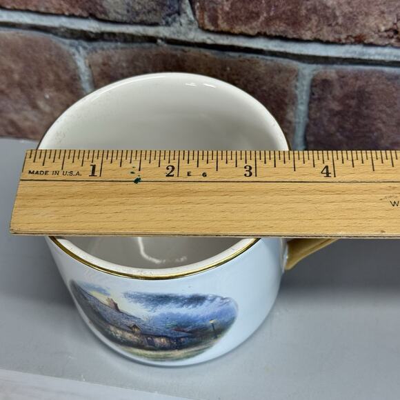Thomas Kinkade “Moonlight Cottage” Collectible Tea Cup Mug & Saucer Set - Picture 8 of 9